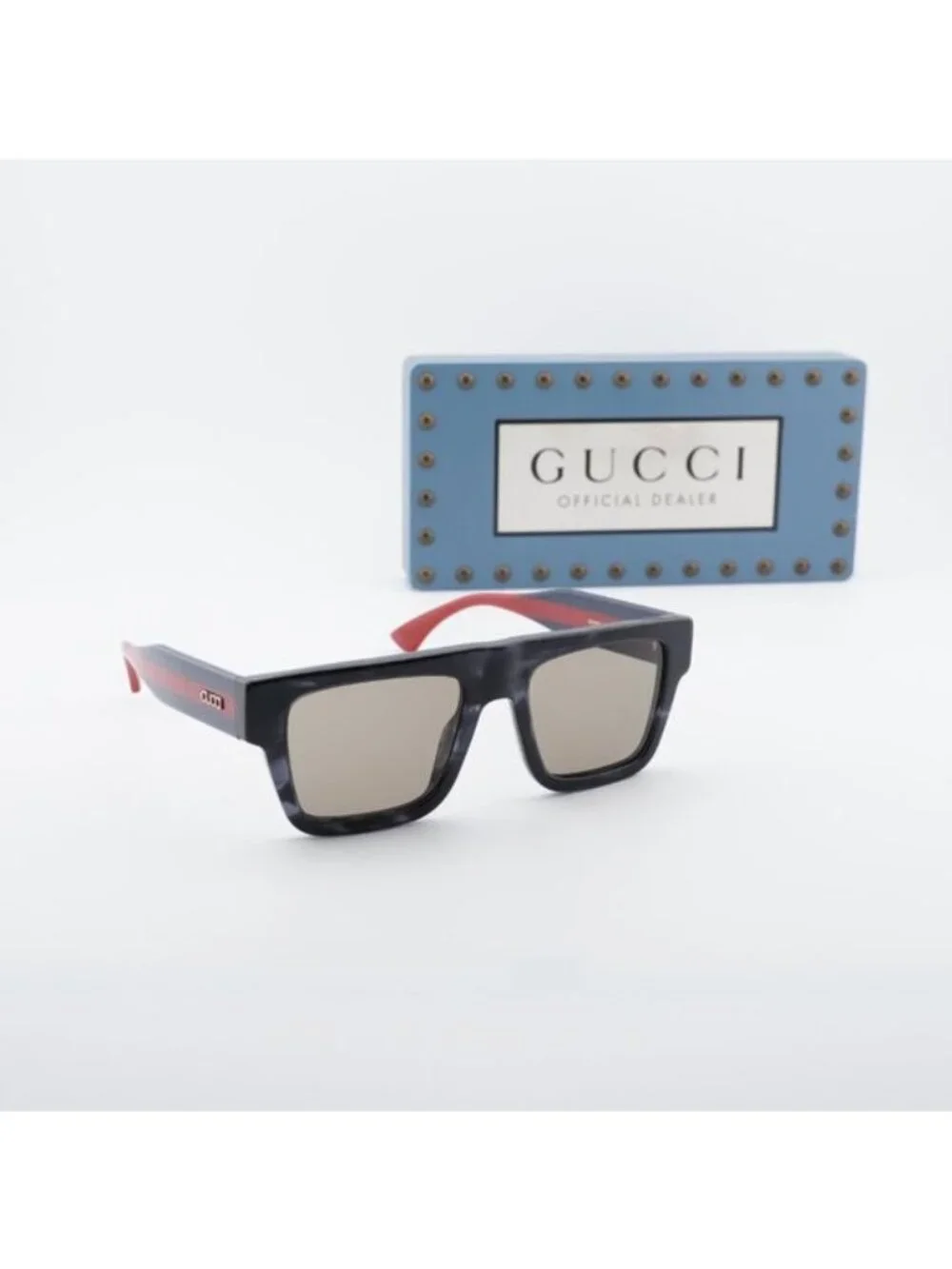 Gucci GG1868S 004 Square Sunglasses - Havana Blue Red\ Brown